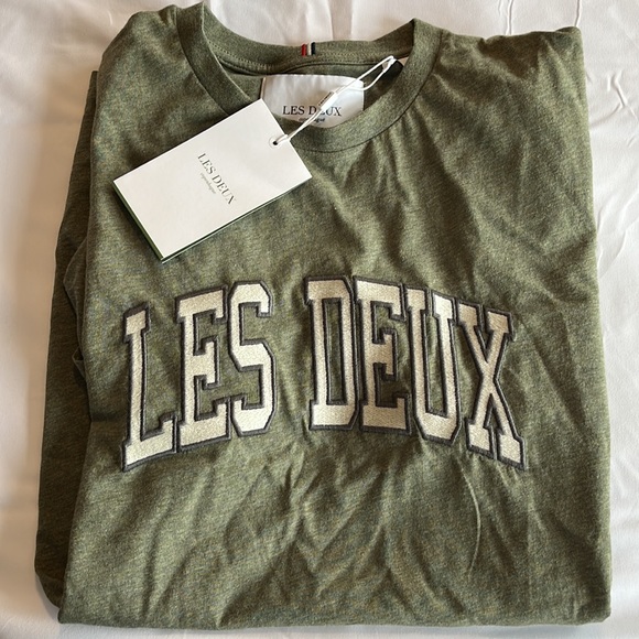 $60 Les Deux Size M Logo Short Sleeve Shirt - Picture 4 of 4